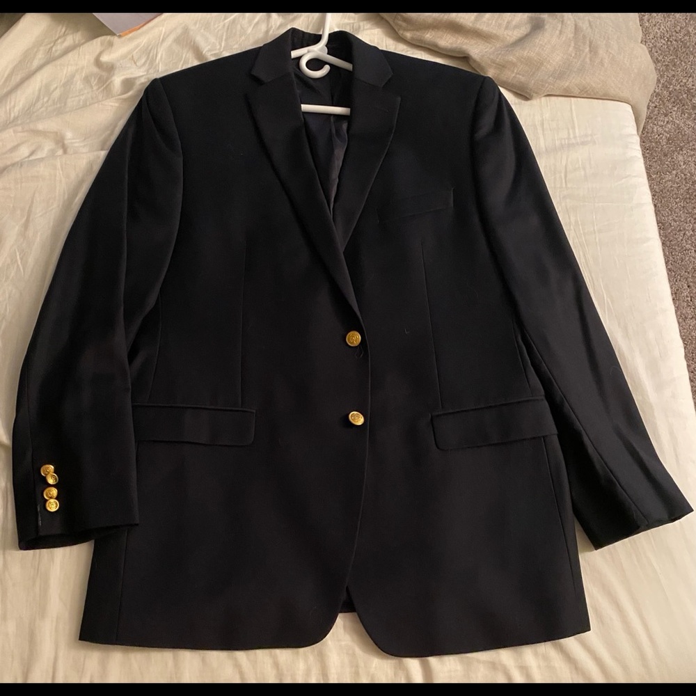 Polo Ralph Lauren Navy Suit Jacket 44L 100% Wool